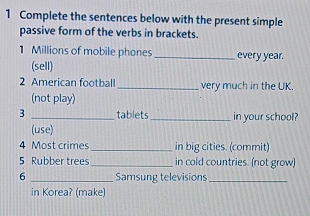 Complete the sentences below 7 класс